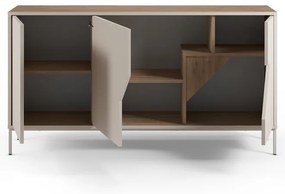 Comodă crem/în culoare naturală cu aspect de lemn de stejar 150x80x40 cm Lilou – Marckeric