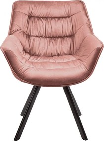 Scaun design retro Dutch Comfort, catifea roz