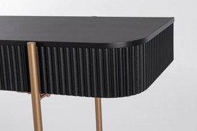 Consola neagra/aurie din MDF si metal, 120x40x73 cm, Darcy Bizzotto