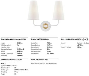Aplica de perete design modern MERRI, cu doua surse de lumina