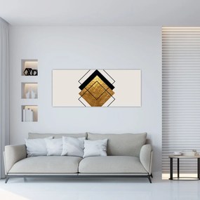 Tablou - Abstracție de aur și alb N⁰1 (120x50 cm)