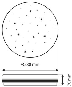 Plafonieră LED dimabil VENTA LED/60W/230V 2700-6500K + telecomandă