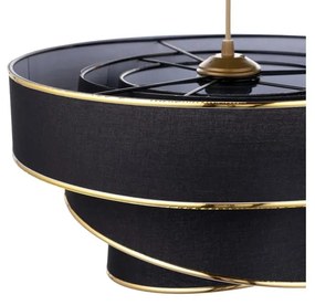 Lustră neagră/aurie cu abajur textil ø 40 cm Couper – Opviq lights