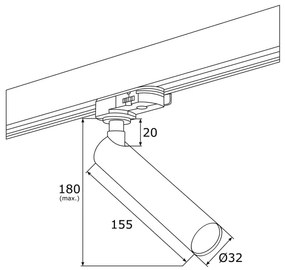 Spot LED pentru sistem de șină Argon 4355 ELBRUS LED/4,5W/230V negru