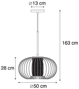 Lampă suspendată de design aurie cu negru 50 cm - Marnie