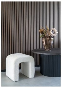 Taburet alb cu tapițerie din țesătură bouclé Colma – House Nordic