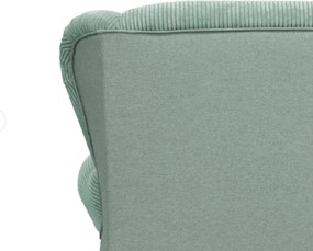 Șezlong verde mentă cu tapițerie din catifea reiată Lord – Ropez