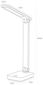 Lampă LED reîncărcabilă de masă Zuma Line 1949-WH LED/8W/1200 mAh 3000/4500/6000K white