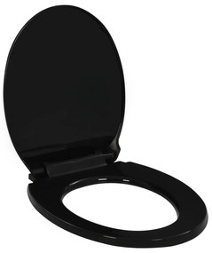 Capac WC cu inchidere silentioasa, eliberare rapida, negru 1, Negru, 42.5 x 34 cm
