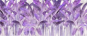Tablou - Frunze violet în tencuială (120x50 cm)