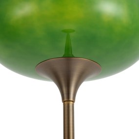 Lampă de podea retro bronz închis cu abajur din sticlă verde 150 cm - Glaze