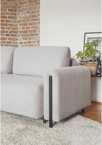 Canapea gri extensibilă/cu spațiu de depozitare cu tapițerie din catifea reiată 244 cm Arcadova – ELTAP