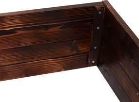 Outsunny Pat înalt pentru grădină, cutie pentru plante, pat pentru legume, pentru ierburi, lemn masiv, maro închis, 60 x 60 x 23 cm | Aosom Romania