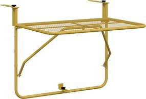 vidaXL Masă de balcon, auriu, 60x40 cm, oțel