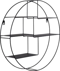 Raft Genk, oțel negru 47x10 cm