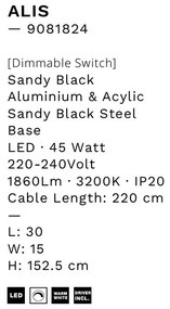Lampadar, Lampa de podea LED design modern Alis