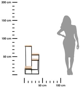 Suport pentru flori KASKADA 79x40 negru/maro