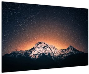 Tablou cu cerul nocturn cu munți (90x60 cm)