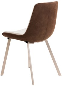 MAZZONI EXPORT IDA Crem și Maro (material Monza 90/Preston 22)/cadru bej - SCAUN TAPIȚAT BOUCLÉ MODERN PENTRU SALON/SUFRAGERIE LOFT