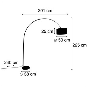 Lampă arc oțel umbră țesătură crem 50 cm - XXL