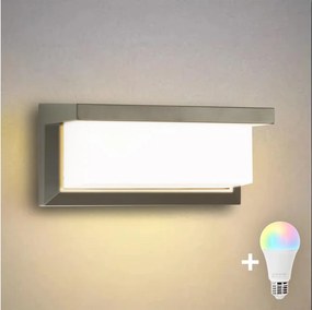 BRILAGI - Aplică de perete LED RGBW BRICKY, pentru exterior, 1xE27/12W/230V, gri, IP54