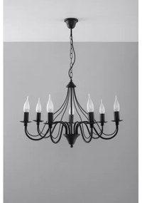 Lustră pe lanț MINERWA 7 7xE14/40W/230V negru