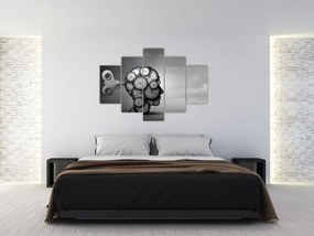 Tablou artistic cu cu cap și ceas (150x105 cm)