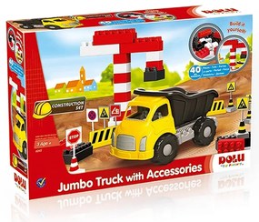 Camion Dolu + 40 de cuburi și indicatoare rutiere
