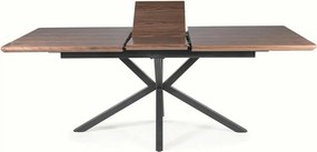 Masa extensibila LOGAN, nuc/negru mat, 160/200x90x75 cm