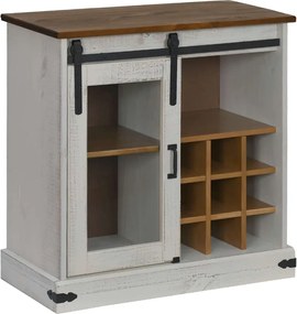 vidaXL Bufetă HALDEN cu uşă glisantă alb 80x40x80 cm lemn masiv