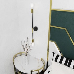 Aplică FLAME 2xE27/60W/230V neagră/aurie