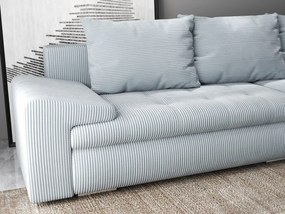 Colțar extensibil dumonde cu ladă de depozitare si sezut confortabil din spuma high-density, Leonardo Zoom Grey 260x185 cm II