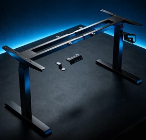 VARYON D16 – Cadru electric pentru birou, reglabil pe înălțime 72-117 cm și lățime 97-145 cm, 2 motoare, 3 memorii, sistem anti-coliziune, 150 kg, Negru