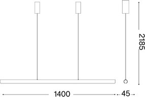 Ideal Lux - Lustră suspendată pe cablu DORICA LED dimabilă, 35W/230V, CRI 90, 140 cm, alamă