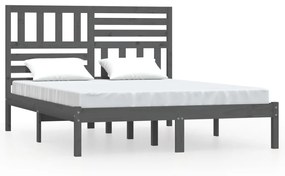 3101035 vidaXL Cadru de pat, gri, 160x200 cm, lemn masiv de pin