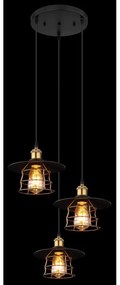 Lustra cu 3 pendule design clasic Viejo negru mat, cupru 33cm