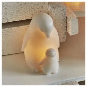 Decorațiune luminoasă albă cu baterii ø 9 cm Penguin – Sirius