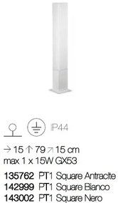 Stalp modern de exterior cu protectie IP44 EDO OUTDOOR PT1 SQUARE alb 142999