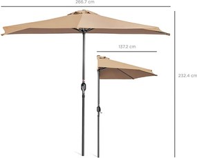 Umbrela de balcon semirotunda