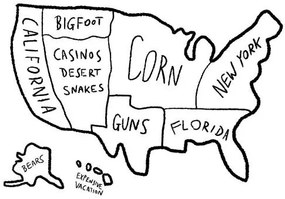 Ilustrație America according to Europeans - meme map, tupungato