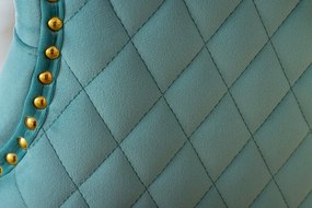 Set 2 scaune Stil Baroc, Catifea, Albastru Deschis, Metal, Auriu, Castle