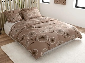 Set lenjerie cocolino PAMPELINO maro deschis + cearsaf Cocolino microplus cu elastic SOFT 90x200 cm alb, pat single
