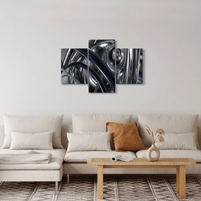 Tabloul cu abstracție gri cu albastru (90x60 cm)