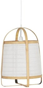 IB Laursen Lampă suspendată din bambus cu părți laterale din material alb
