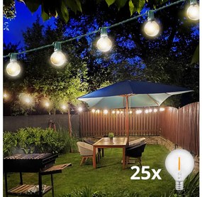 Lanț LED decorativ de exterior Brilagi GARLAND 25xE12 20m verde IP44 alb cald