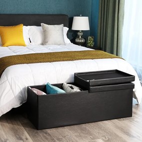 Bancheta Pliabila Amara, Cu Lada, Neagra, 110 x 38 x 38 cm