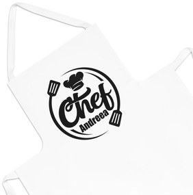 Sort Bucatarie Personalizat cu Nume "Chef", Alb