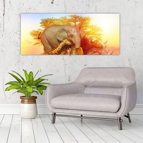 Tablou - Animale africane (120x50 cm)