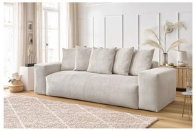 Canapea crem cu tapițerie din catifea reiată 280 cm Voltaire – Bobochic Paris