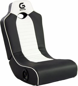 RESIGILAT- Fotoliu gaming, boxe încorporate, conectare Bluetooth, pliabil, PU, Negru/Alb